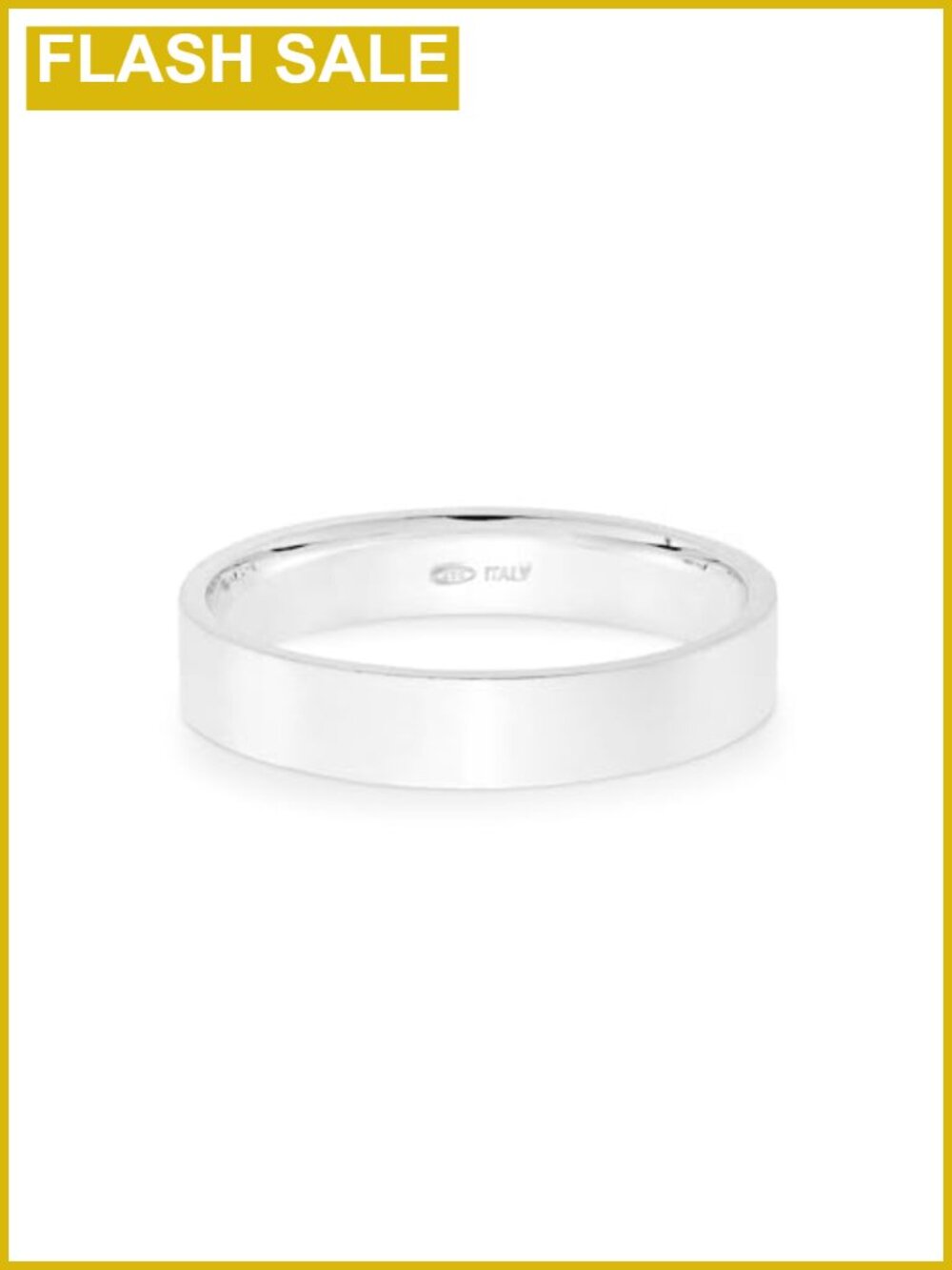 925 Sterling Silver Flat Comfort Fit Band Ring Made in Italy